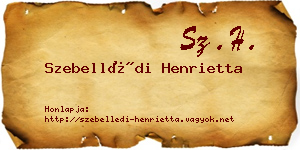 Szebellédi Henrietta névjegykártya
