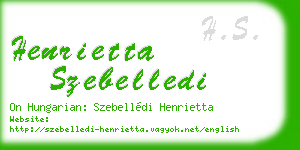 henrietta szebelledi business card